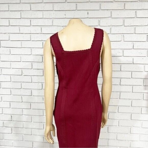 Anthropologie Slim Square‑Neck Ribbed Midi Sweater Dress NWT Size Large - Picture 7 of 11